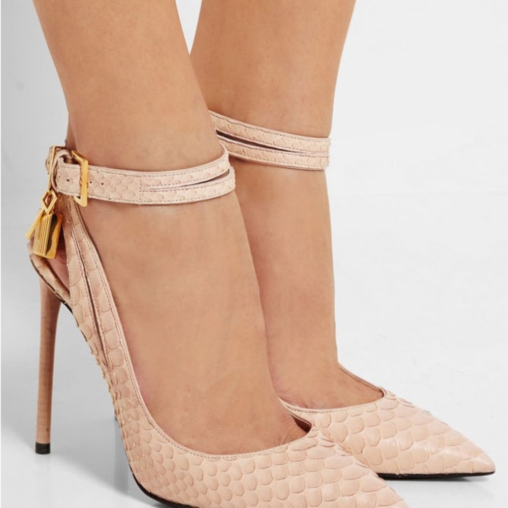 TOM FORD Embellished Python Pumps